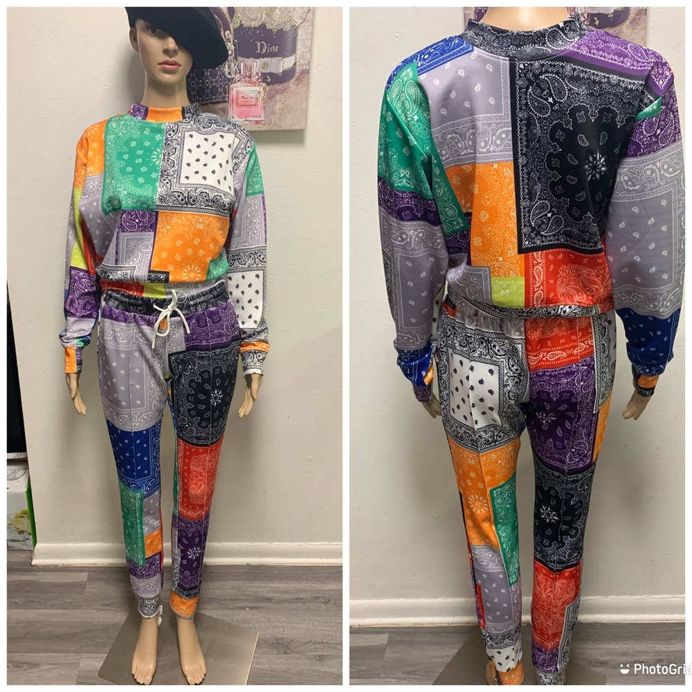 Scarf print jogger set